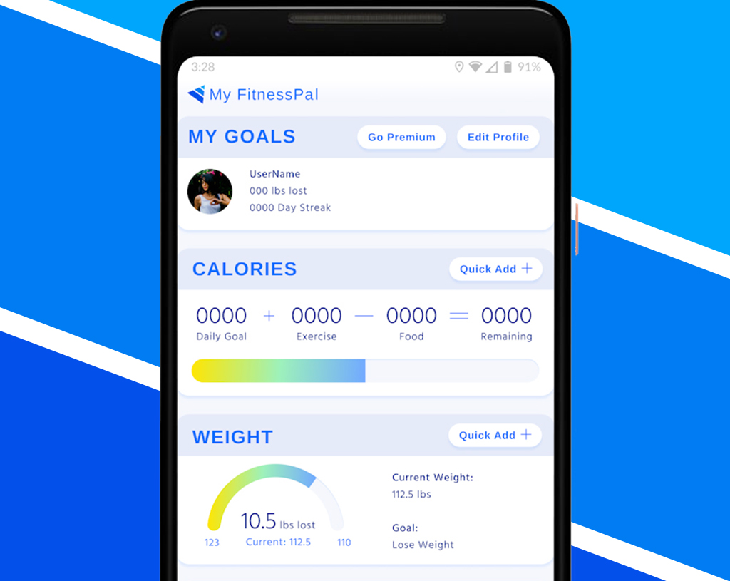 My  FitnessPal UI, UX & Visual Design